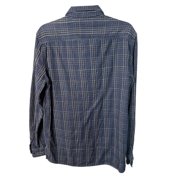 Velvet by Graham and Spencer Navy Plaid Button Down Long Sleeve Shirt - S - Picture 2 of 7